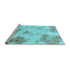 Sideview of Machine Washable Abstract Light Blue Modern Rug, wshabs787lblu