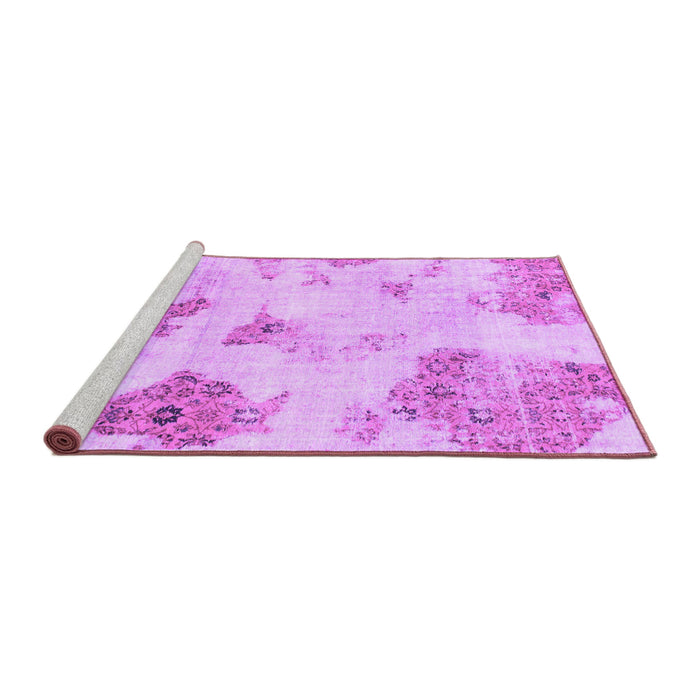 Sideview of Machine Washable Abstract Purple Modern Area Rugs, wshabs787pur