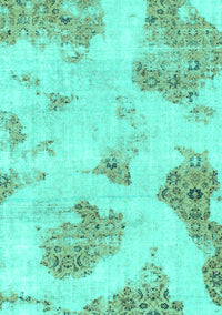 Abstract Turquoise Modern Rug, abs787turq