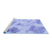 Sideview of Machine Washable Abstract Blue Modern Rug, wshabs787blu