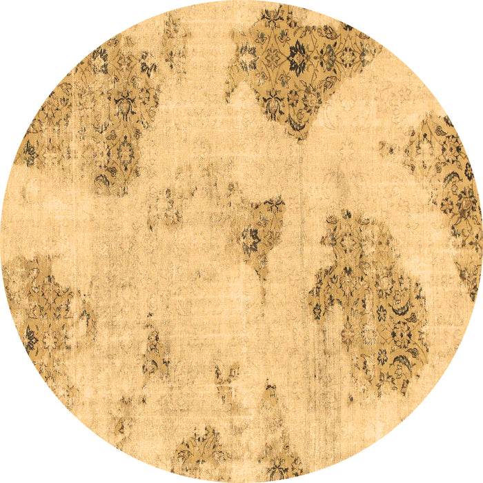 Round Machine Washable Abstract Brown Modern Rug, wshabs787brn