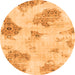 Round Abstract Orange Modern Rug, abs787org