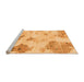 Sideview of Machine Washable Abstract Orange Modern Area Rugs, wshabs787org