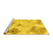 Sideview of Machine Washable Abstract Yellow Modern Rug, wshabs787yw