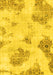 Machine Washable Abstract Yellow Modern Rug, wshabs787yw