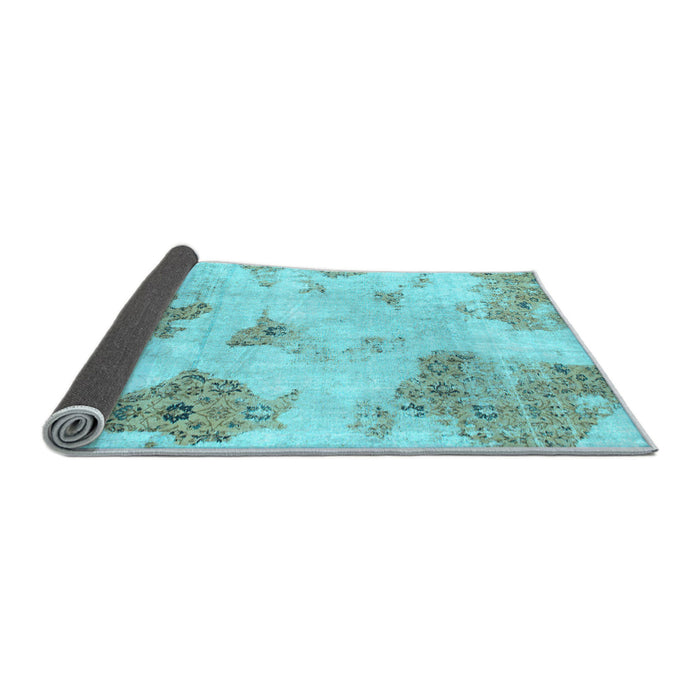 Sideview of Abstract Light Blue Modern Rug, abs787lblu