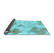 Sideview of Abstract Light Blue Modern Rug, abs787lblu