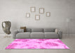 Machine Washable Abstract Pink Modern Rug in a Living Room, wshabs787pnk