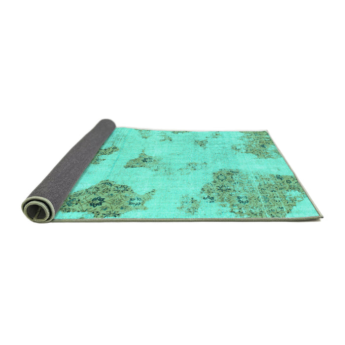 Sideview of Abstract Turquoise Modern Rug, abs787turq