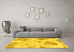 Machine Washable Abstract Yellow Modern Rug in a Living Room, wshabs787yw