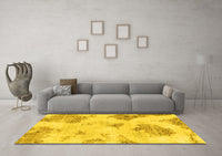 Machine Washable Abstract Yellow Modern Rug, wshabs787yw