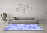 Machine Washable Abstract Blue Modern Rug, wshabs787blu