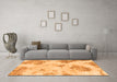 Machine Washable Abstract Orange Modern Area Rugs in a Living Room, wshabs787org