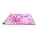 Sideview of Machine Washable Abstract Pink Modern Rug, wshabs788pnk