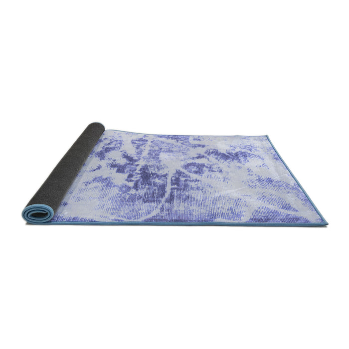 Sideview of Abstract Blue Modern Rug, abs788blu