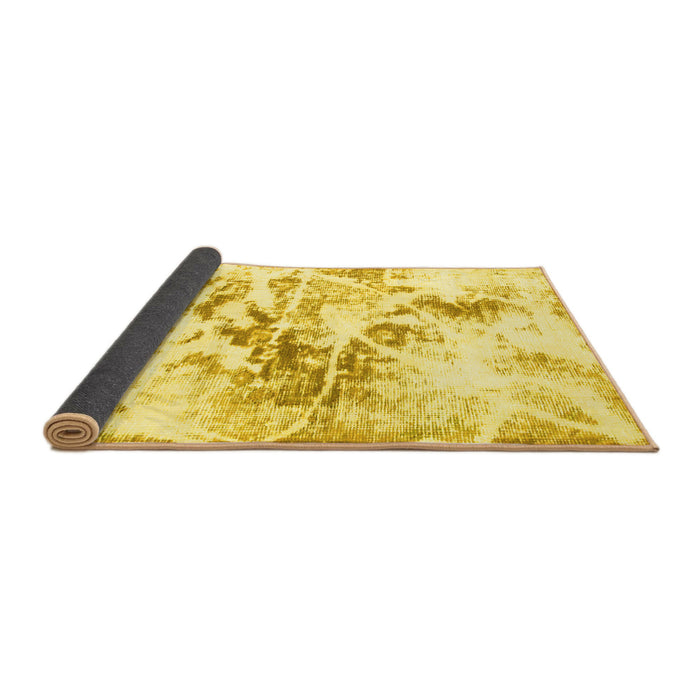 Sideview of Abstract Yellow Modern Rug, abs788yw