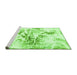 Sideview of Machine Washable Abstract Green Modern Area Rugs, wshabs788grn