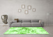 Machine Washable Abstract Green Modern Area Rugs in a Living Room,, wshabs788grn