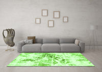 Machine Washable Abstract Green Modern Rug, wshabs788grn