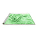 Sideview of Machine Washable Abstract Emerald Green Modern Area Rugs, wshabs788emgrn