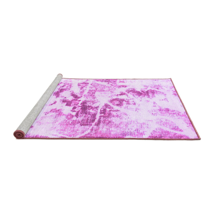 Sideview of Machine Washable Abstract Purple Modern Area Rugs, wshabs788pur