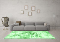 Machine Washable Abstract Emerald Green Modern Rug, wshabs788emgrn