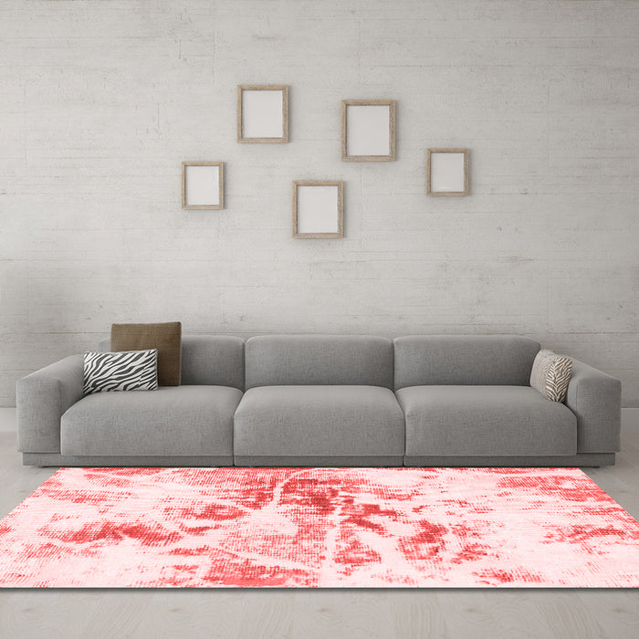 Modern Red Washable Rugs