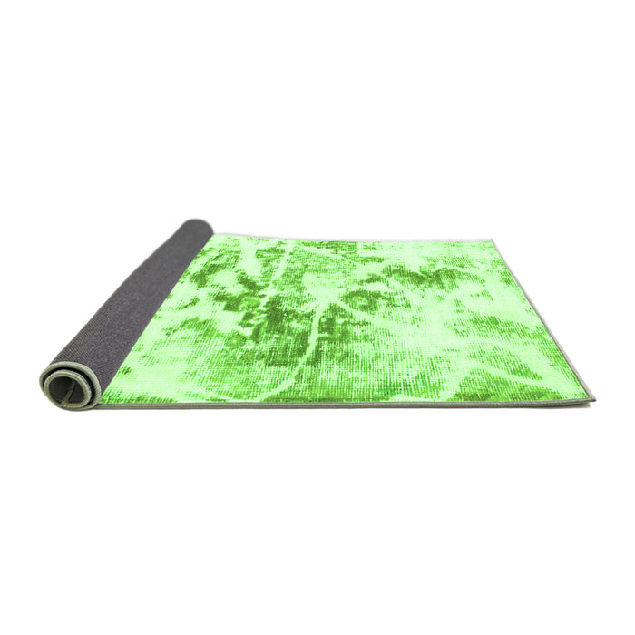 Sideview of Abstract Green Modern Rug, abs788grn