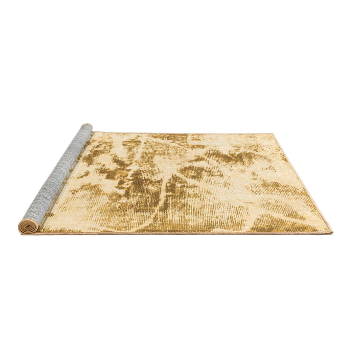 Sideview of Machine Washable Abstract Brown Modern Rug, wshabs788brn