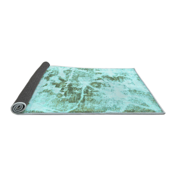 Sideview of Abstract Light Blue Modern Rug, abs788lblu