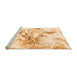 Sideview of Machine Washable Abstract Orange Modern Area Rugs, wshabs788org