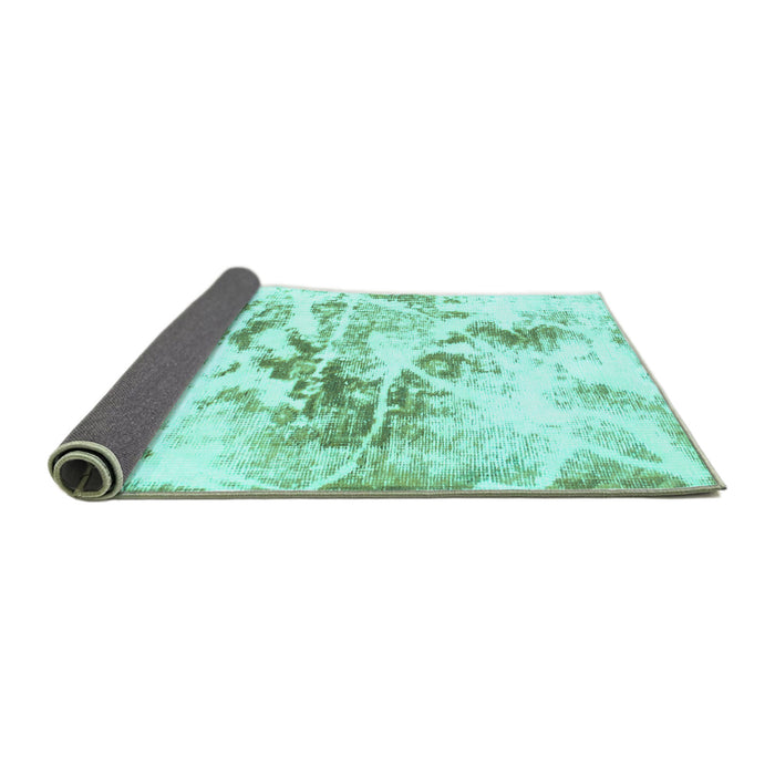 Sideview of Abstract Turquoise Modern Rug, abs788turq