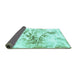 Sideview of Abstract Turquoise Modern Rug, abs788turq