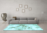 Machine Washable Abstract Light Blue Modern Rug, wshabs788lblu