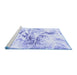 Sideview of Machine Washable Abstract Blue Modern Rug, wshabs788blu