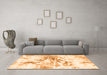 Machine Washable Abstract Orange Modern Area Rugs in a Living Room, wshabs788org