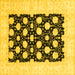 Square Machine Washable Oriental Yellow Traditional Rug, wshabs789yw