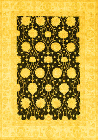 Oriental Yellow Traditional Rug, abs789yw