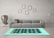 Machine Washable Oriental Light Blue Traditional Rug in a Living Room, wshabs789lblu