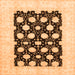 Square Oriental Orange Traditional Rug, abs789org