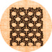 Round Oriental Orange Traditional Rug, abs789org