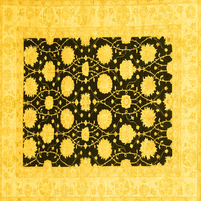 Square Oriental Yellow Traditional Rug, abs789yw