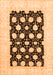 Machine Washable Oriental Orange Traditional Area Rugs, wshabs789org