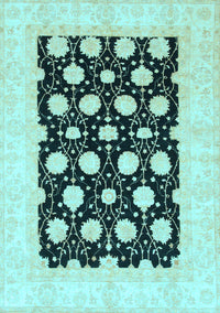 Oriental Light Blue Traditional Rug, abs789lblu