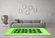 Machine Washable Oriental Green Traditional Area Rugs in a Living Room,, wshabs789grn