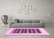 Machine Washable Oriental Pink Traditional Rug in a Living Room, wshabs789pnk