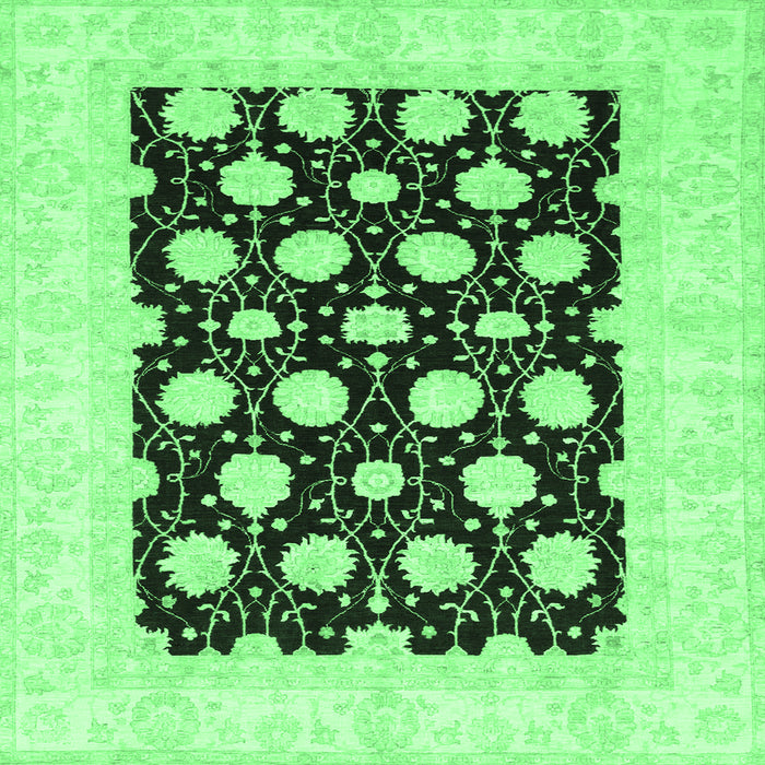 Square Oriental Emerald Green Traditional Rug, abs789emgrn