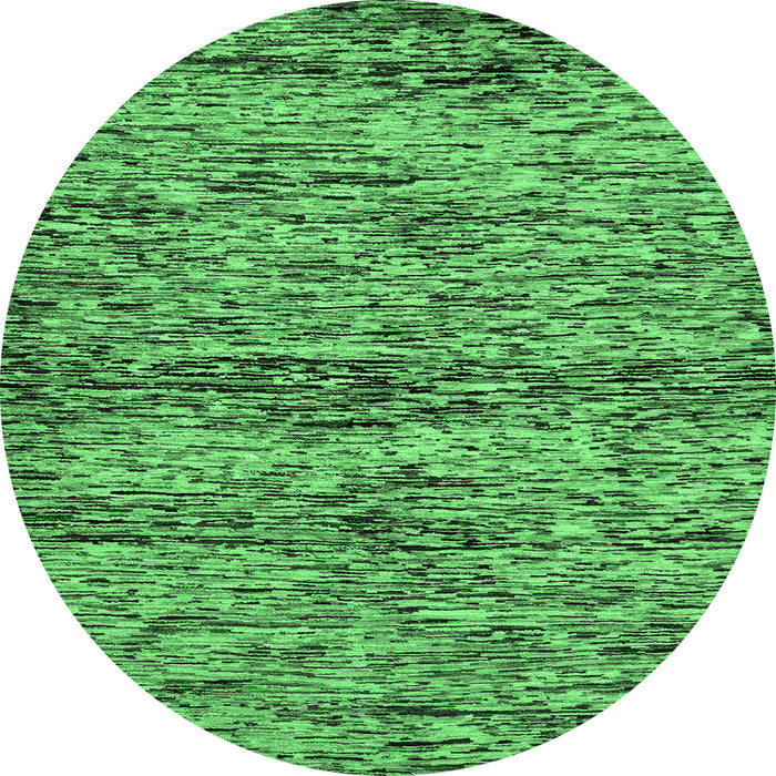Round Machine Washable Abstract Emerald Green Modern Area Rugs, wshabs78emgrn