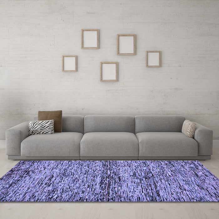 Machine Washable Abstract Blue Modern Rug in a Living Room, wshabs78blu