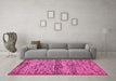 Machine Washable Abstract Pink Modern Rug in a Living Room, wshabs78pnk